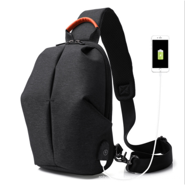 2019 New Custom Small  Shoulder Sling Bag Men Cross Body Bag Messenger Bag for Man with USB